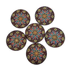 بشقاب میناکاری روی سفال مجموعه 6 عددی