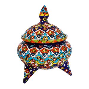 شکلات خوری سه پایه میناکاری روی سفال