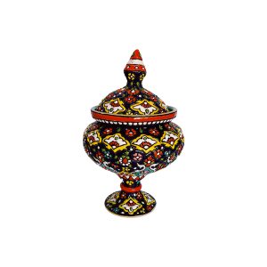 شکلات خوری تک پایه میناکاری روی سفال