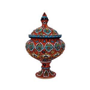 شکلات خوری تک پایه میناکاری روی سفال