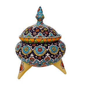 شکلات خوری سه پایه میناکاری روی سفال