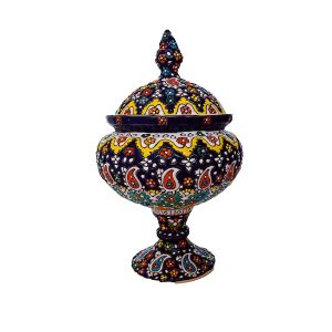 شکلات خوری تک پایه میناکاری روی سفال