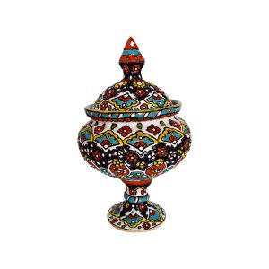 شکلات خوری تک پایه میناکاری روی سفال