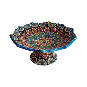 شیرینی خوری تک پایه میناکاری روی سفال