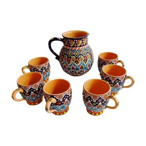 ست 7 تکه پارچ و لیوان میناکاری