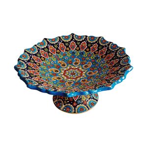 شیرینی خوری تک پایه میناکاری روی سفال