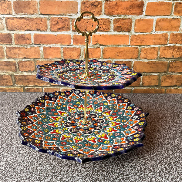 شیرینیخوری دو طبقه میناکاری کد 23